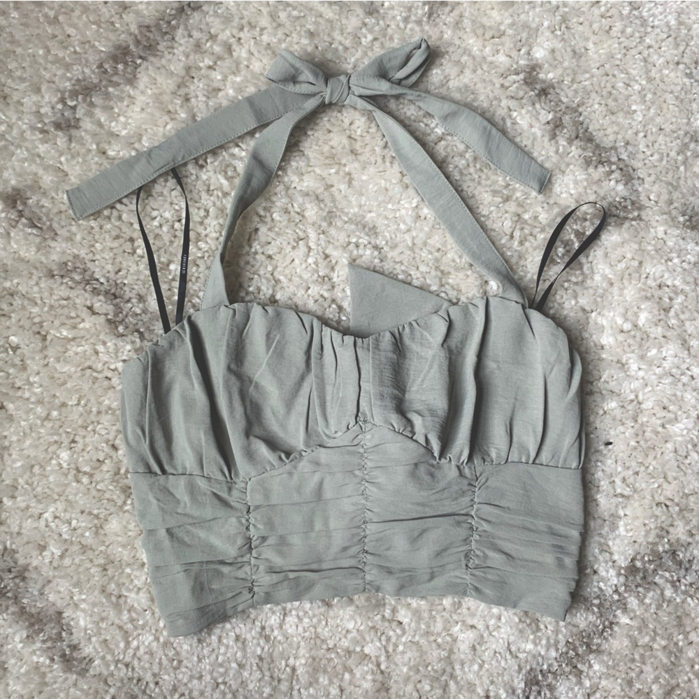 NWT Green Forever 21 Halter Crop Top